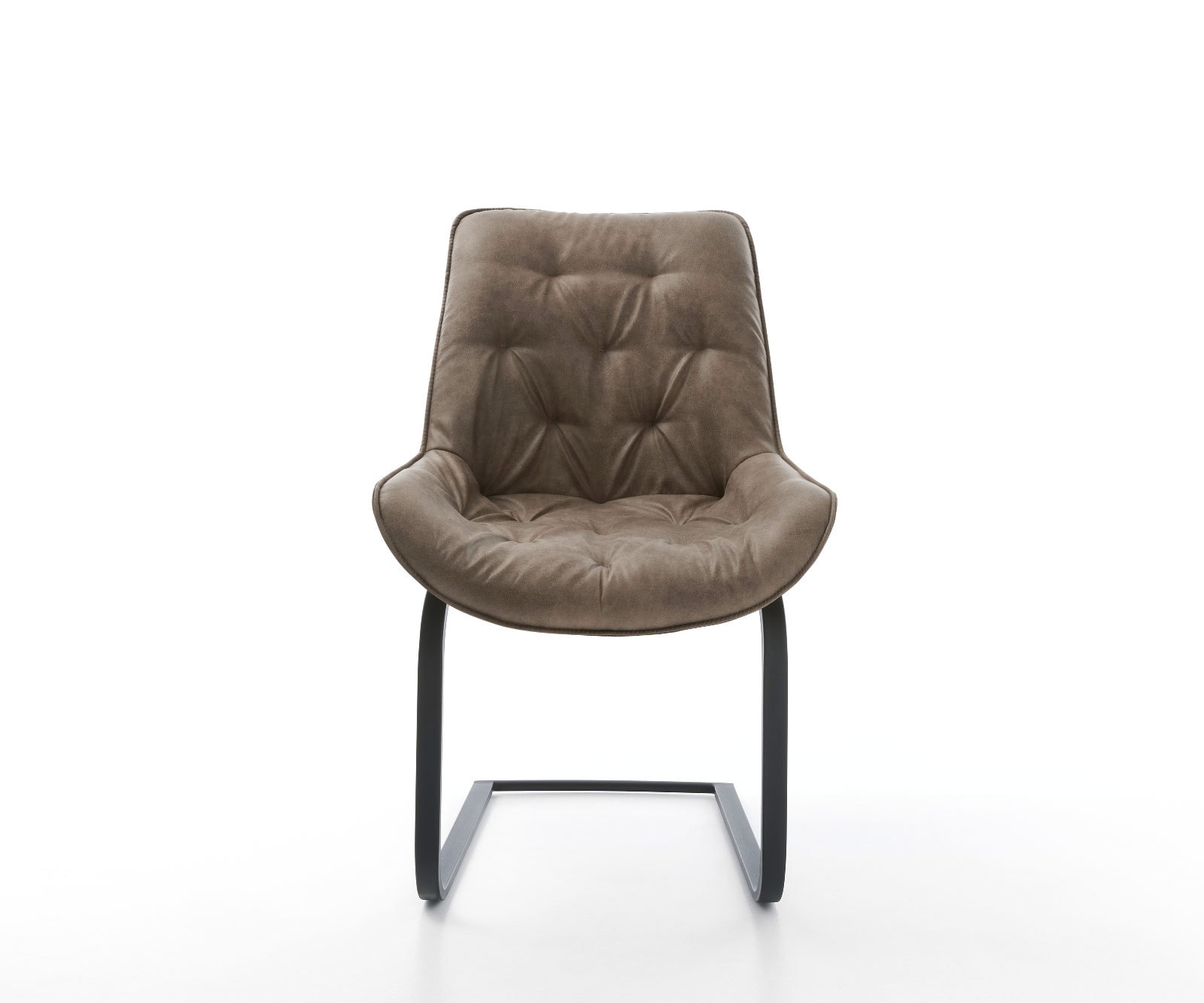 Freischwinger Taimi-Flex Mikrofaser Taupe Vintage Freischwinger flach Schwarz 2