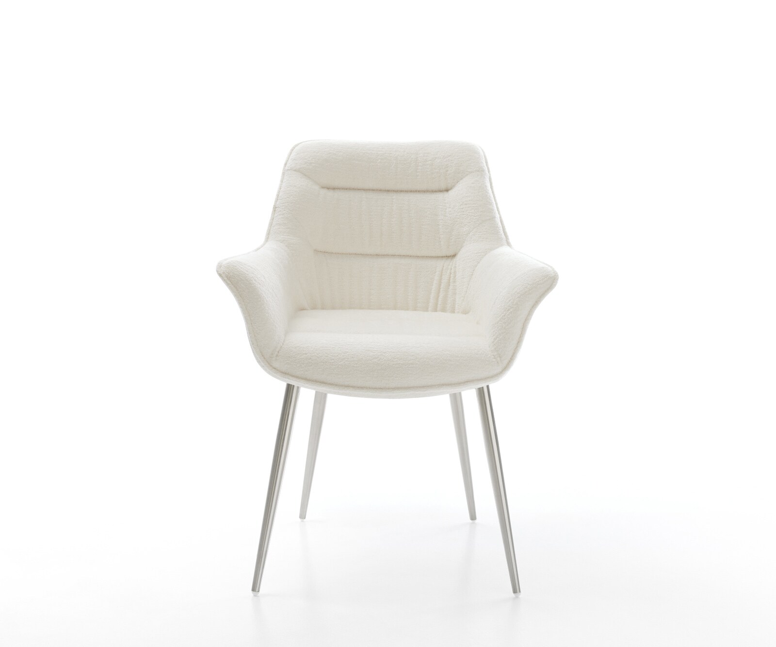 Esszimmerstuhl Kaira-Flex Bouclé Soft Beige 4-Fuß konisch Edelstahl 2