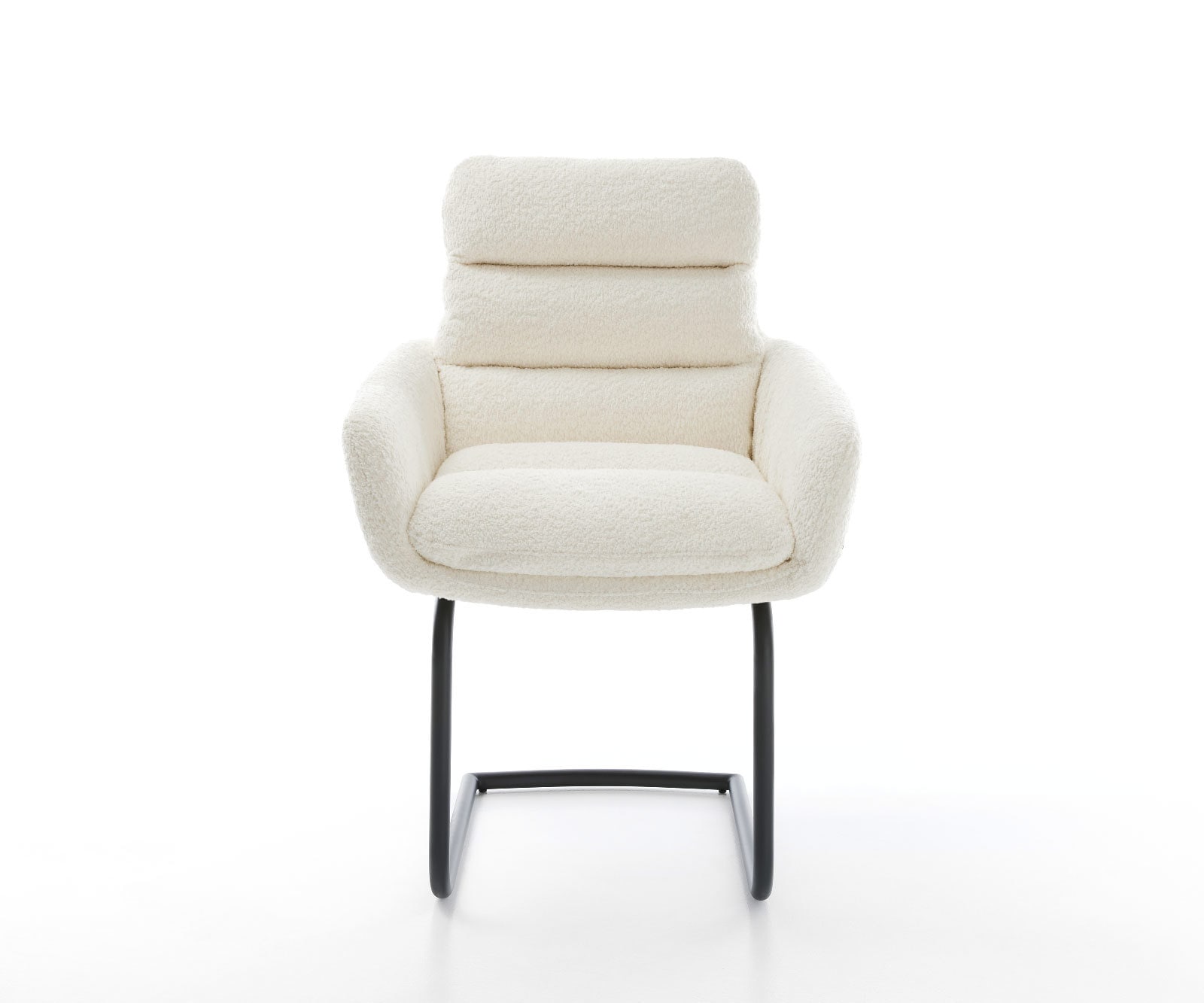 Freischwinger Abelia-Flex mit Armlehnen Bouclé Weiß Freischwinger rund Schwarz 1 Freischwinger Abelia-Flex mit Armlehnen Bouclé Weiß Freischwinger rund Schwarz 1