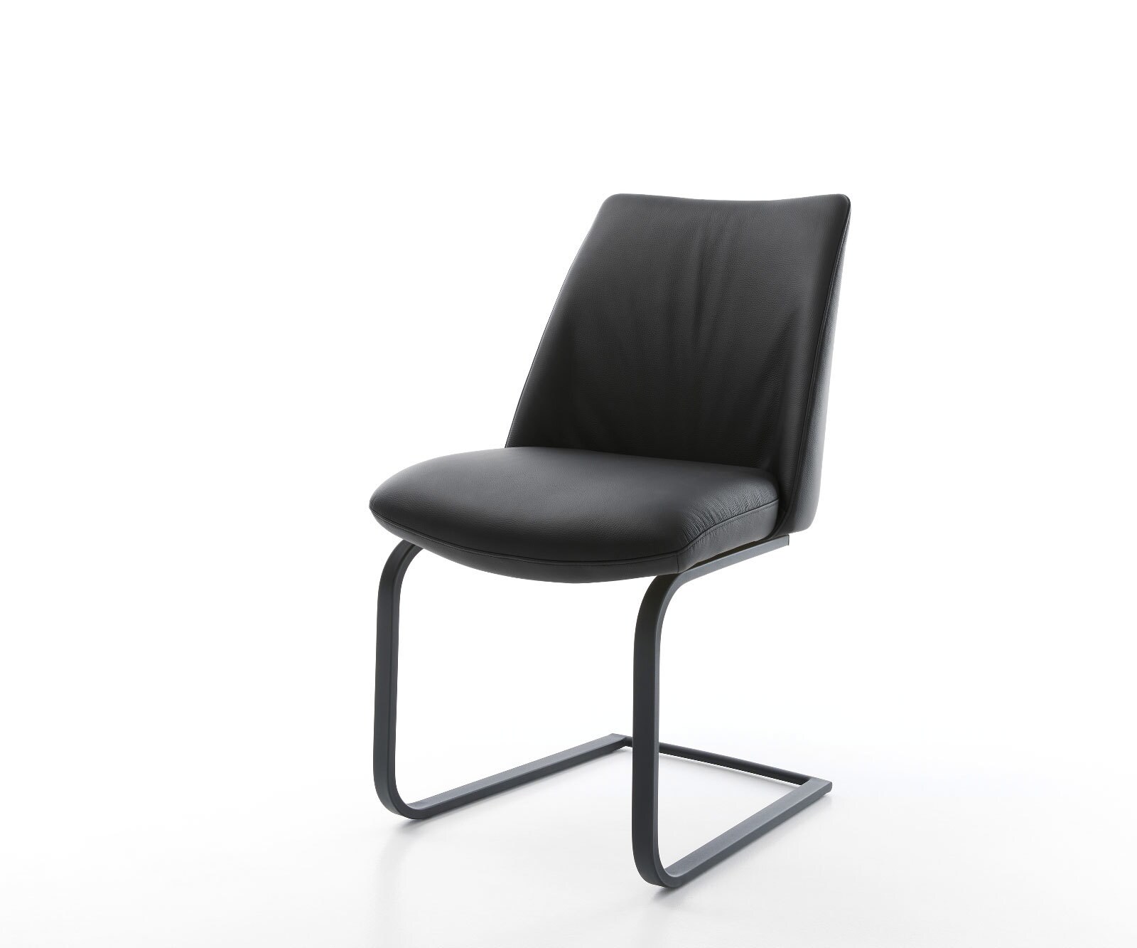 Freischwinger Elso-Flex Echt-Leder Schwarz Freischwinger flach Schwarz Taschenfederkern