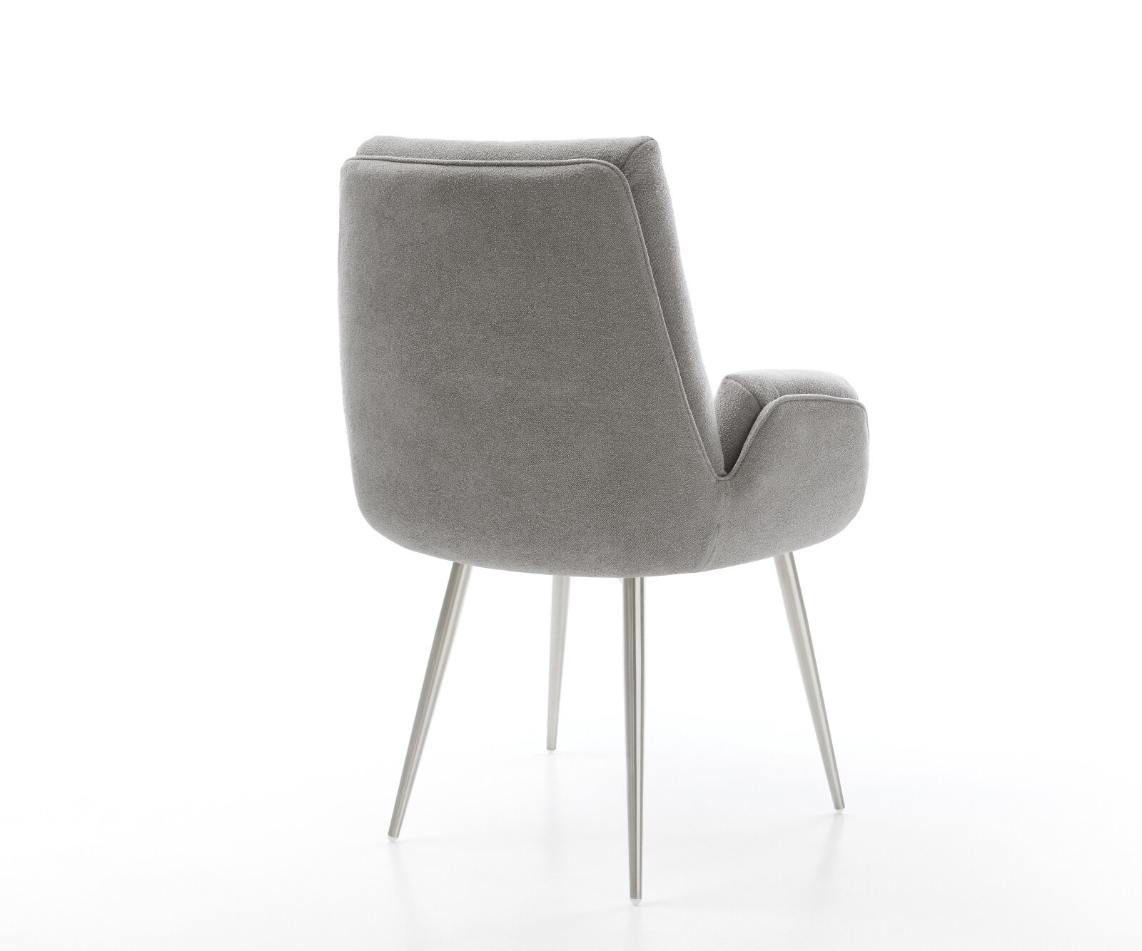 Esszimmerstuhl Clea-Flex Strukturstoff Soft Grau 4-Fuß konisch Edelstahl 4