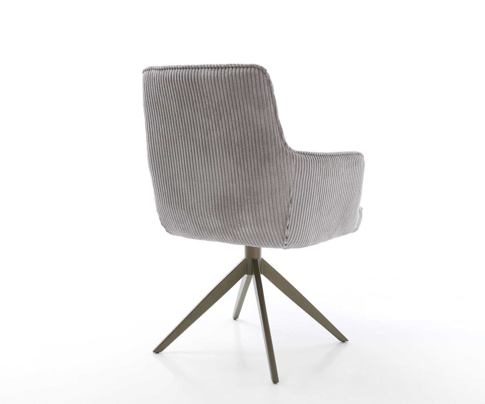 Drehstuhl Heira-Flex mit Armlehnen Cord Silbergrau Kreuzgestell breit Effektfinish Titan 360° drehbar Wippfunktion Taschenfederkern 4 Drehstuhl Heira-Flex mit Armlehnen Cord Silbergrau Kreuzgestell breit Effektfinish Titan 360° drehbar Wippfunktion Taschenfederkern 4