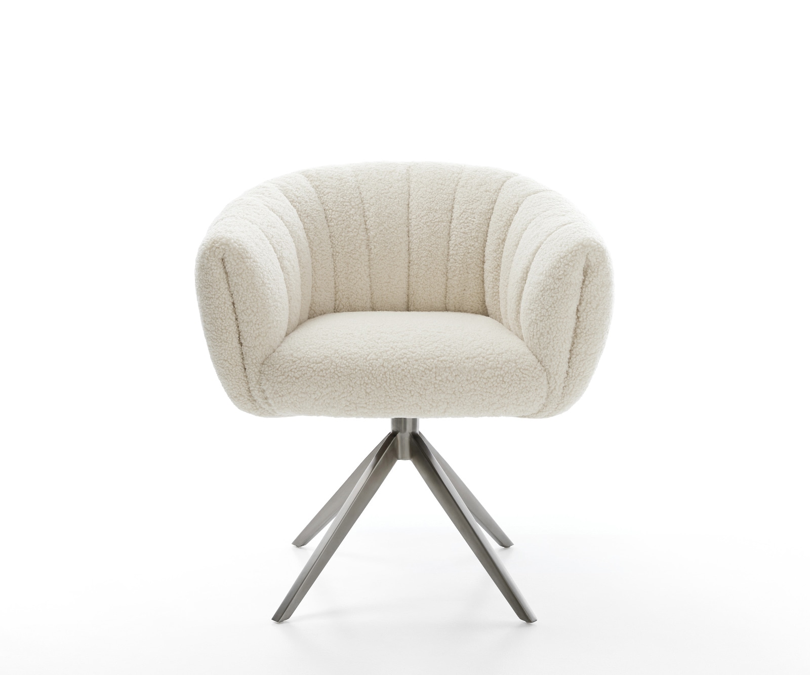 Drehstuhl Jada-Flex Teddystoff Beige Kreuzgestell breit Graphit 360° drehbar Wippfunktion Taschenfederkern 2