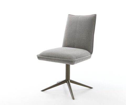 Drehstuhl Lelio-Flex Strukturstoff Soft Grau Fußkreuz Effektfinish Titan 360° drehbar Wippfunktion Taschenfederkern