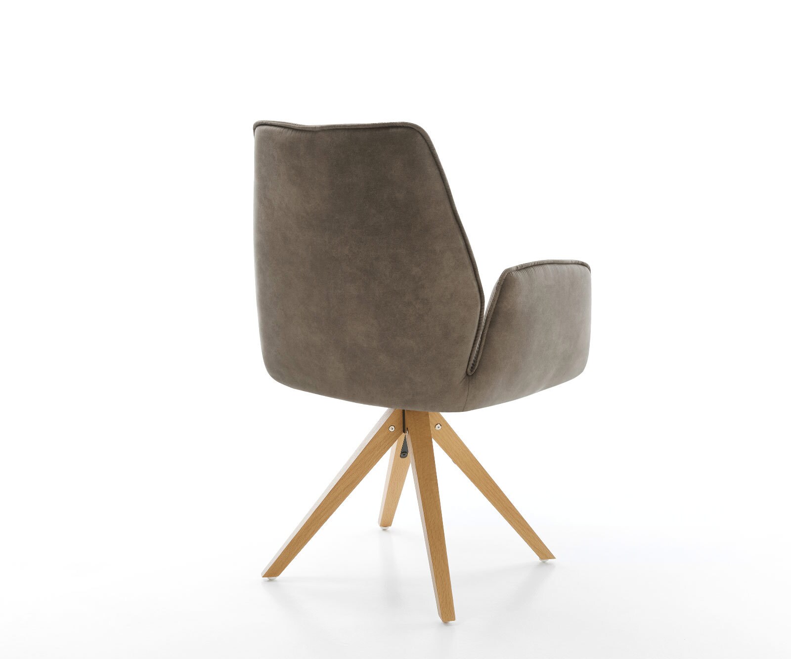 Esszimmerstuhl Zoa-Flex Mikrofaser Taupe Vintage Holzgestell kantig Natur Taschenfederkern 4
