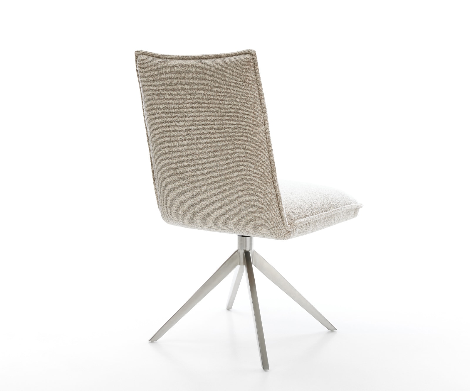 Drehstuhl Lelio-Flex Webstoff Soft Beige Kreuzgestell breit Edelstahl 360° drehbar Wippfunktion Taschenfederkern 4