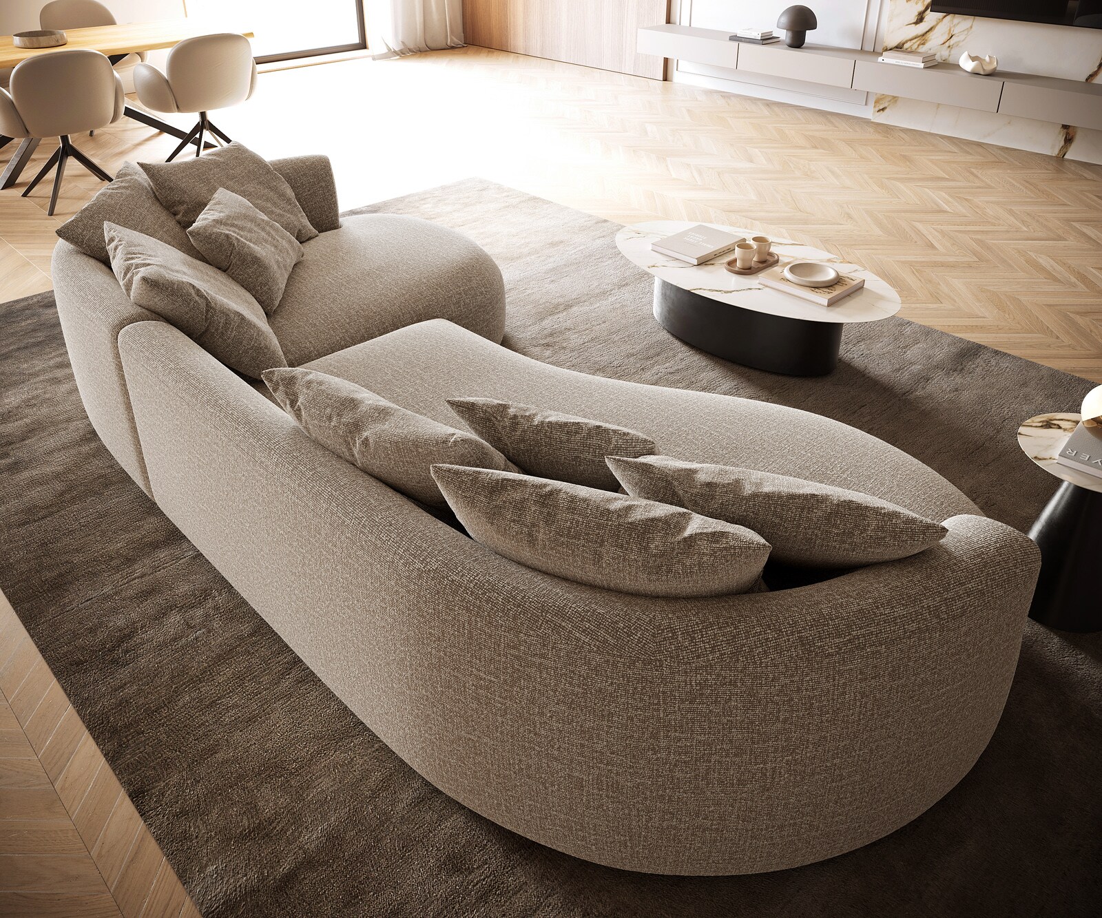 Big-Sofa Edina 330x170 cm Webstoff Soft Beige 4