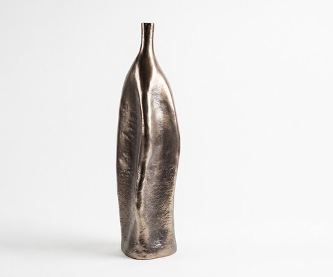 Vase Norevo B18 x T18 x H61 cm Aluminium Mokka Bronze Gegossen
