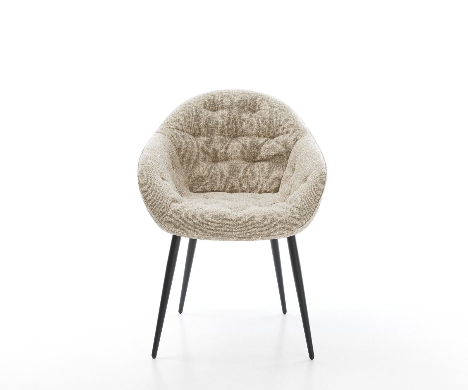 Esszimmerstuhl Gaio-Flex Webstoff Soft Beige 4-Fuß konisch Schwarz 1