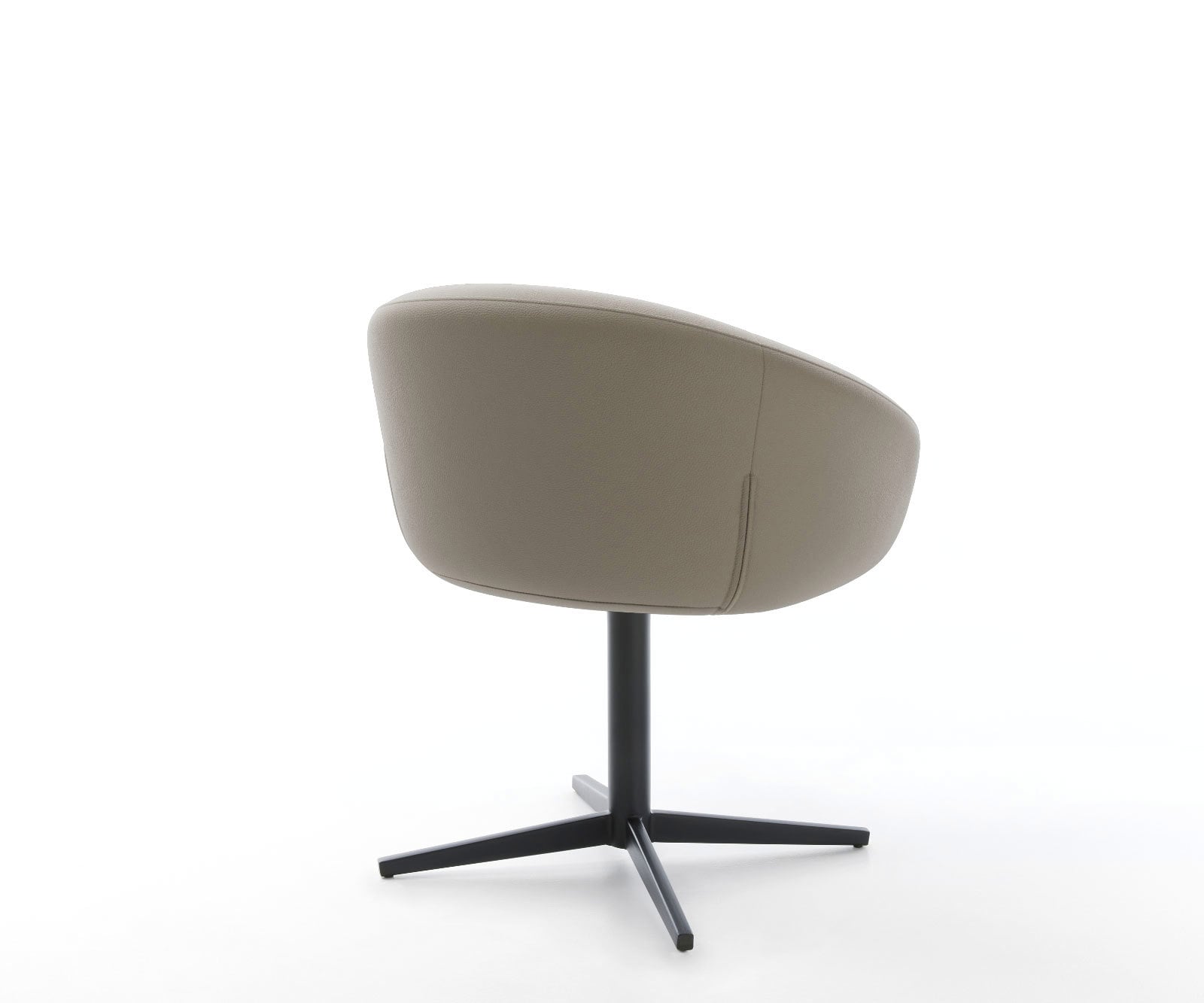 Drehstuhl Vinka-Flex mit Armlehnen Echt-Leder Schlamm Fußkreuz Schwarz 360° drehbar Taschenfederkern 4