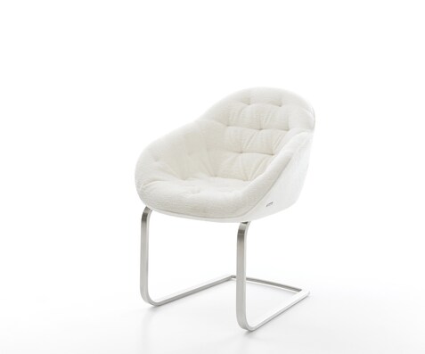 Freischwinger Gaio-Flex Bouclé Soft Beige Freischwinger flach Edelstahl