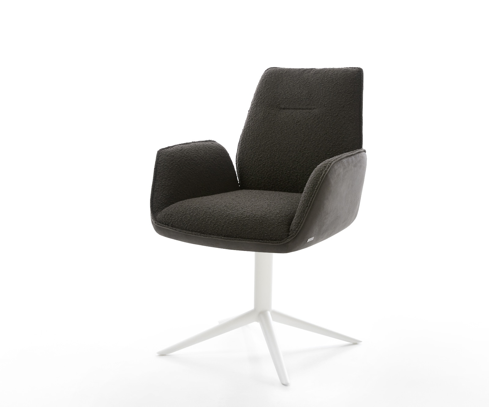 Drehstuhl Zoa-Flex Materialmix Schwarz Fußkreuz Weiß 360° drehbar Wippfunktion Taschenfederkern