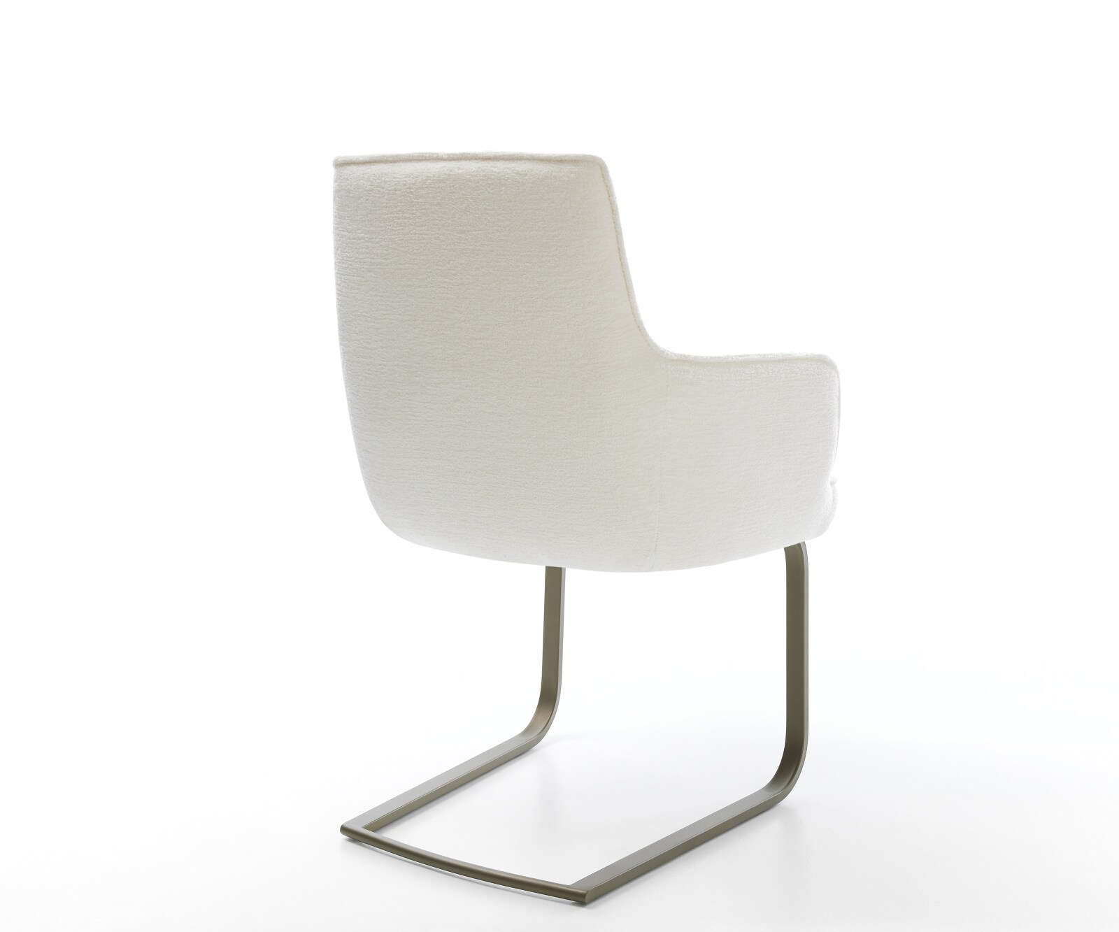 Freischwinger Heira-Flex mit Armlehnen Bouclé Soft Beige Freischwinger flach Effektfinish Titan Taschenfederkern 5