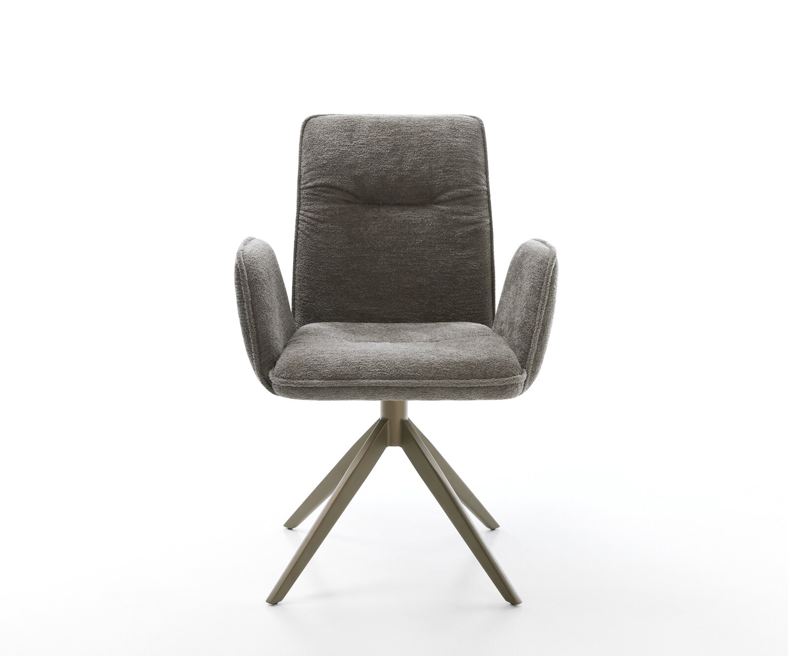 Drehstuhl Vinja-Flex Bouclé Soft Schlamm Kreuzgestell breit Effektfinish Titan 360° drehbar Wippfunktion 2