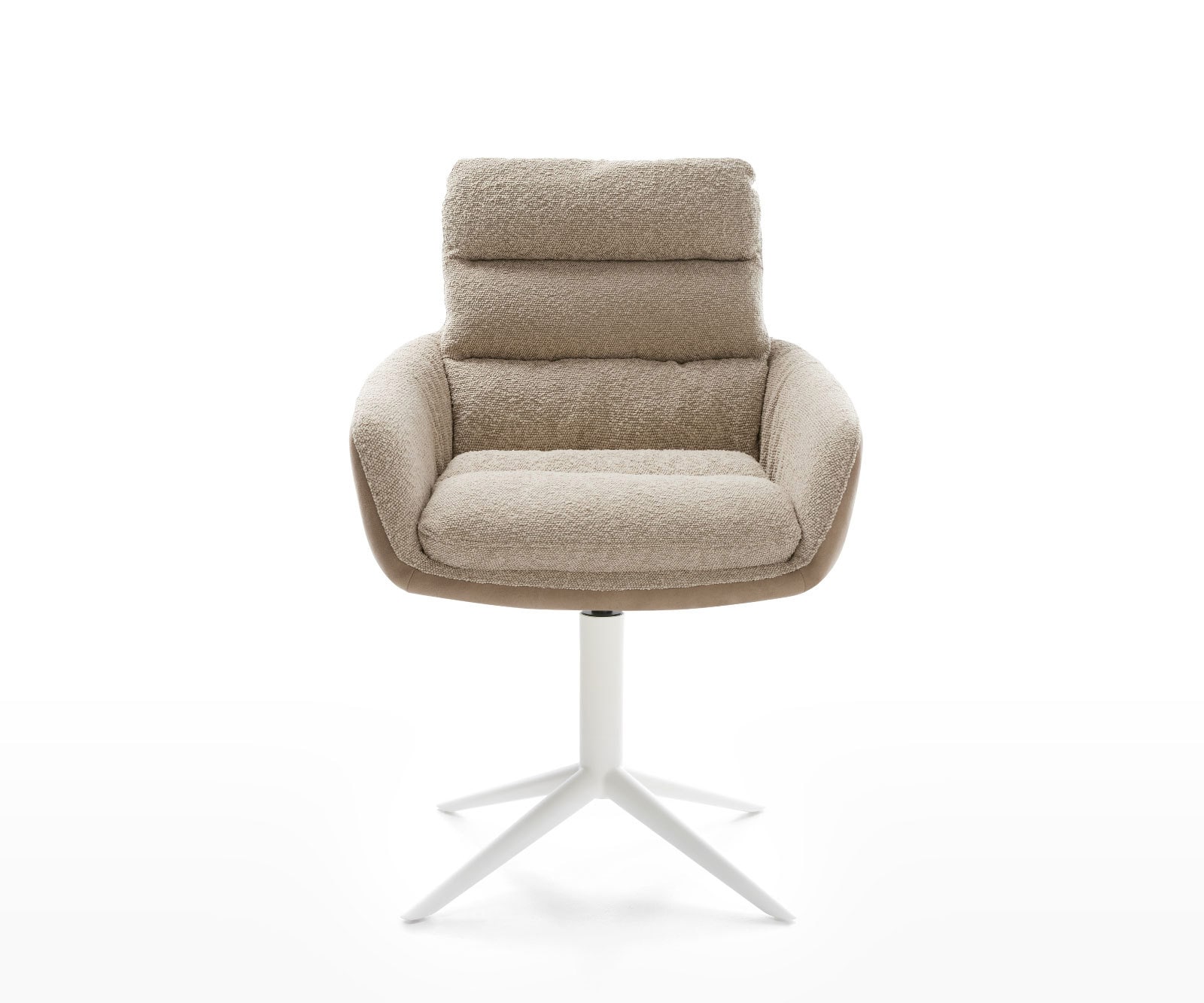 Drehstuhl Abelia-Flex mit Armlehnen Materialmix Schlamm Fußkreuz Weiß 360° drehbar Wippfunktion 1 Drehstuhl Abelia-Flex mit Armlehnen Materialmix Schlamm Fußkreuz Weiß 360° drehbar Wippfunktion 1