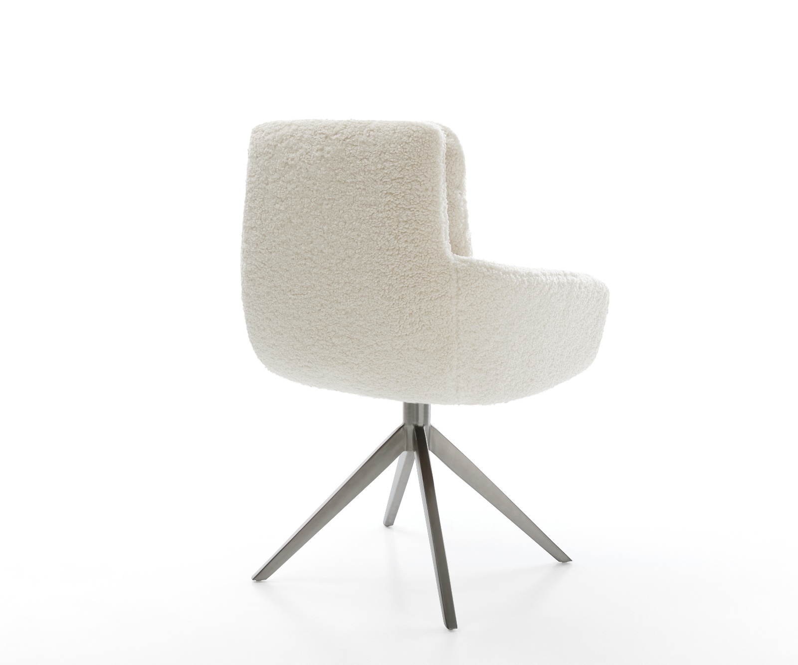 Drehstuhl Abelia-Flex mit Armlehnen Teddystoff Beige Kreuzgestell breit Graphit 360° drehbar Wippfunktion 4