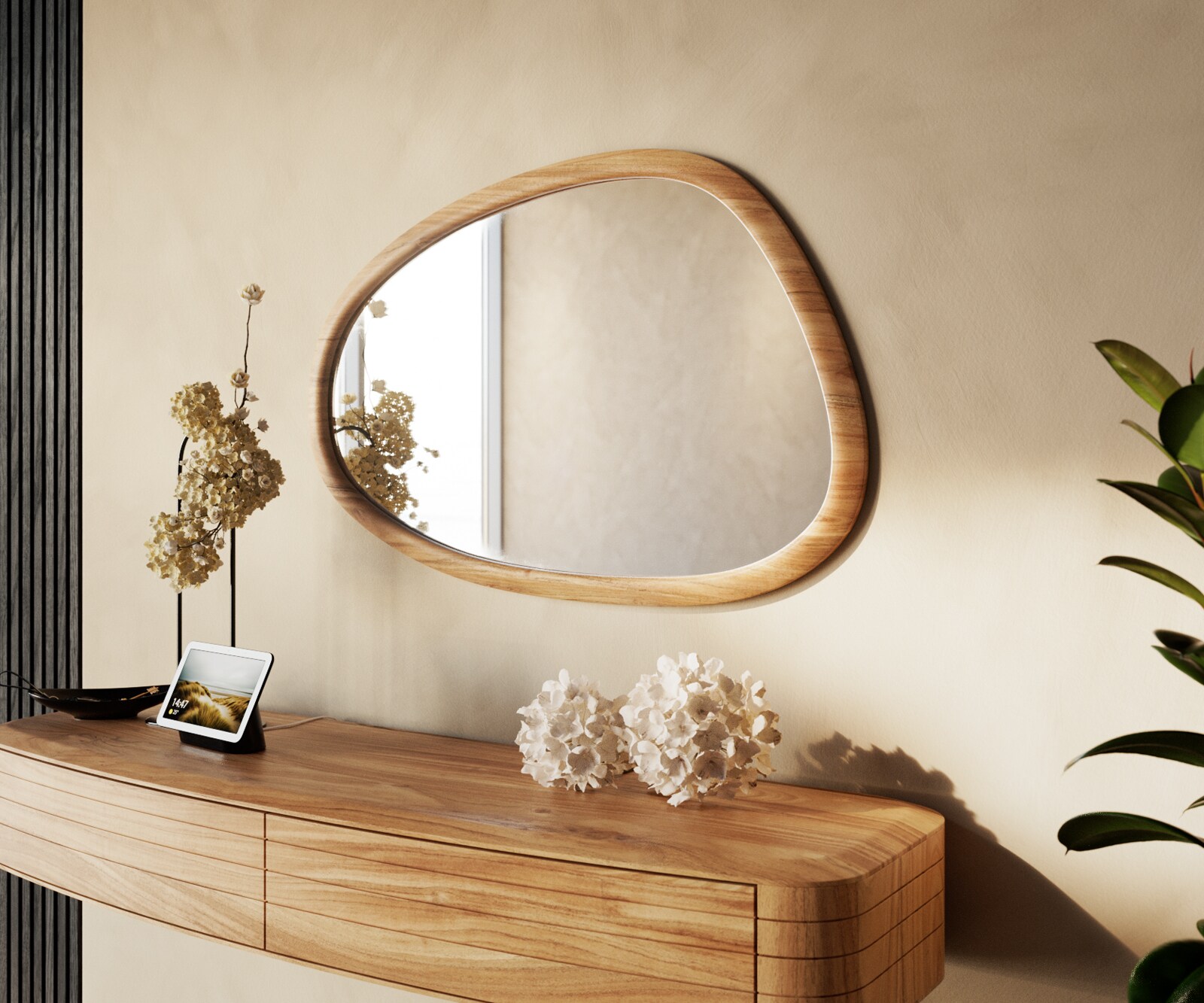 Spiegel Cermin 82x55 cm Akazie Aura