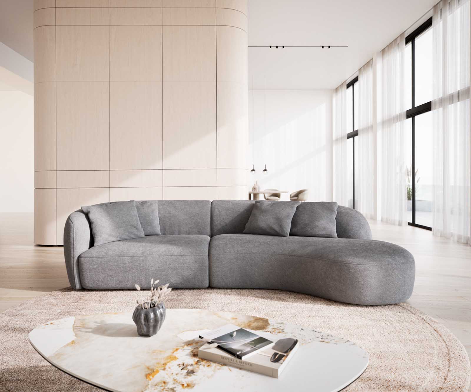Sofa Mairi 330x160 cm Mikrofaser Grau 4