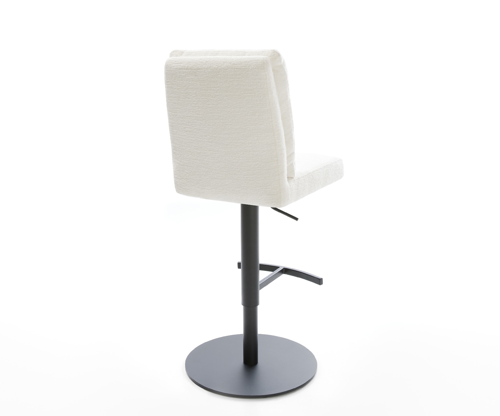 Barstuhl Pela-Flex Bouclé Soft Beige Drehfuß höhenverstellbar Metall Schwarz 5