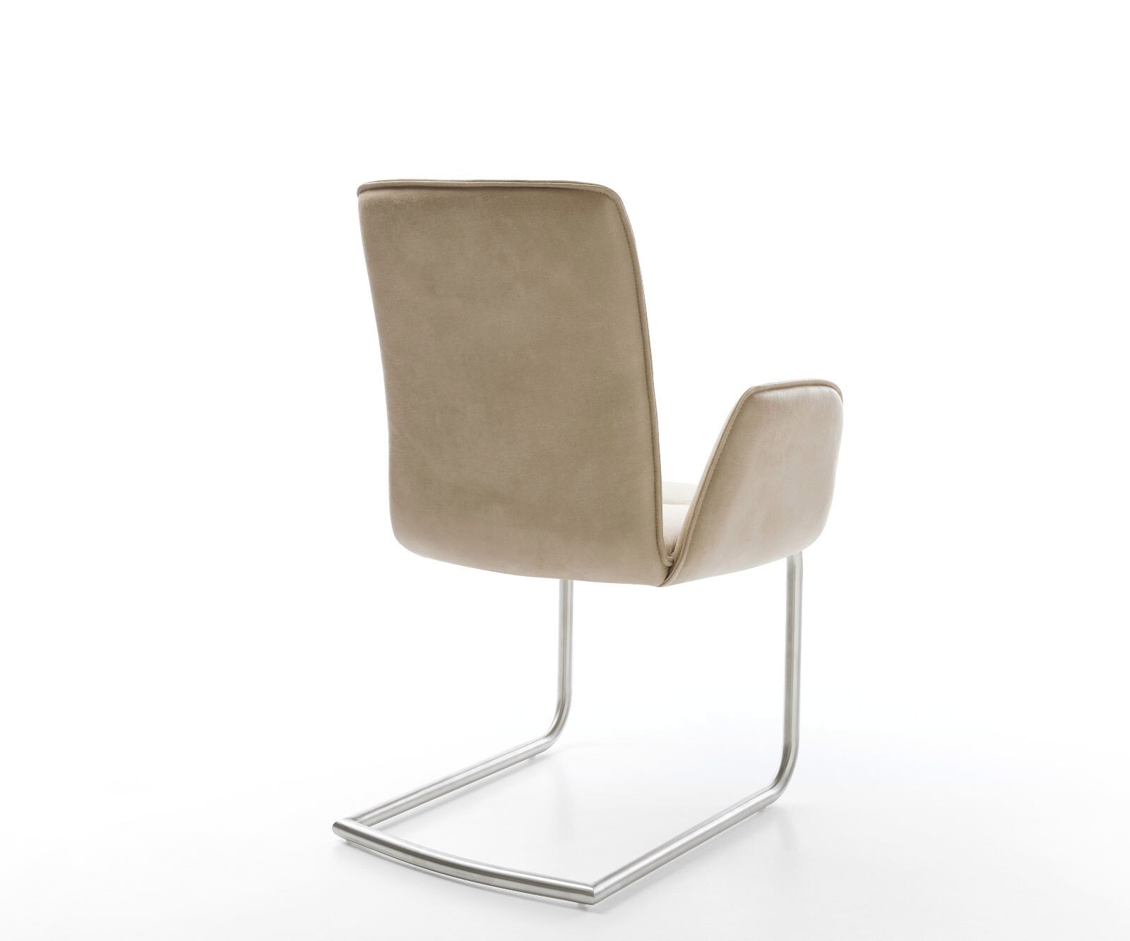 Freischwinger Vinja-Flex Mikrofaser Beige Vintage Freischwinger rund Edelstahl 4 Freischwinger Vinja-Flex Mikrofaser Beige Vintage Freischwinger rund Edelstahl 4