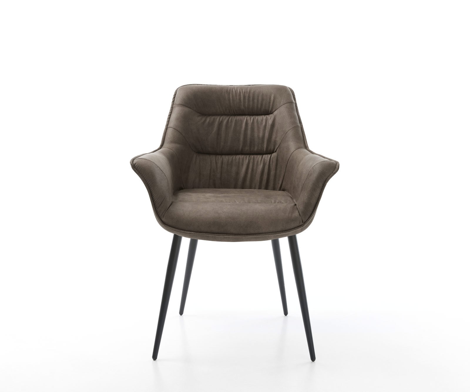 Esszimmerstuhl Kaira-Flex Mikrofaser Taupe Vintage 4-Fuß konisch Schwarz 1 Esszimmerstuhl Kaira-Flex Mikrofaser Taupe Vintage 4-Fuß konisch Schwarz 1