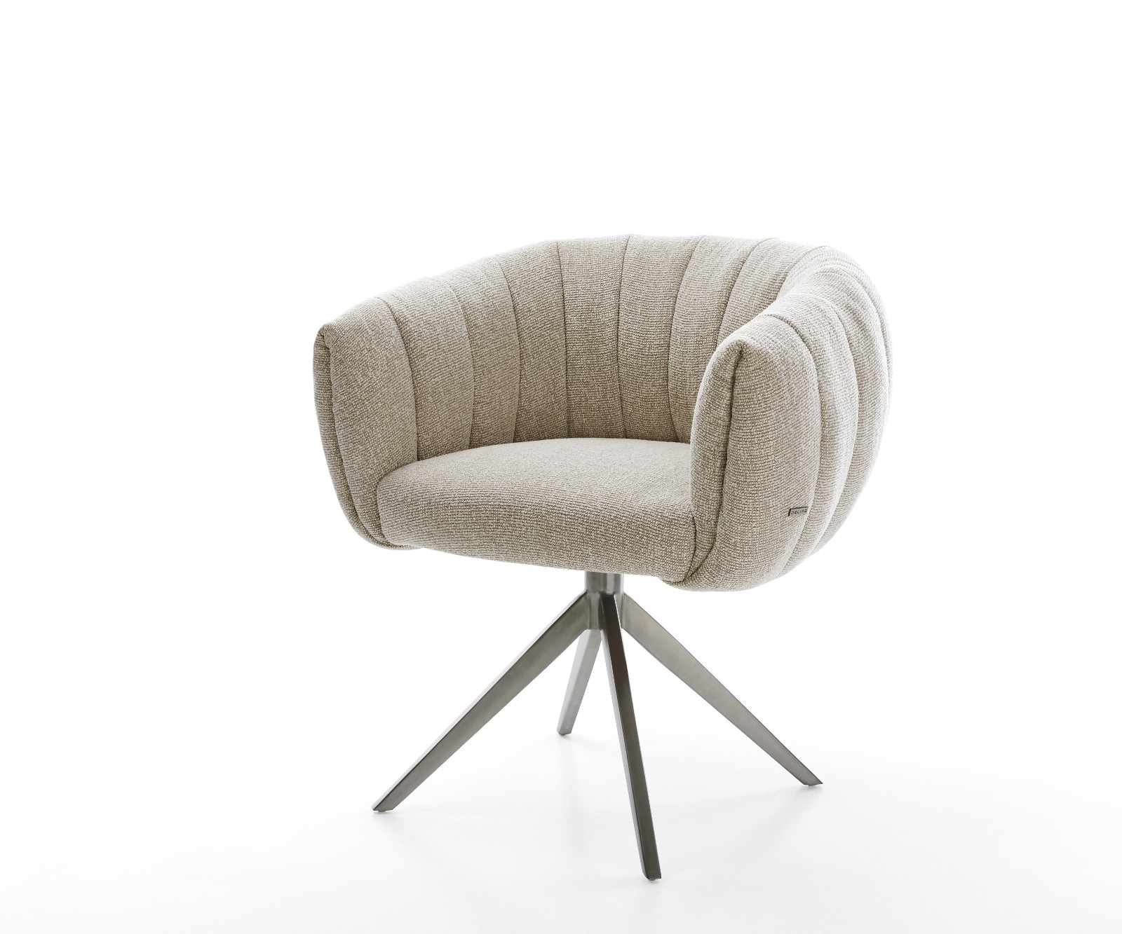 Drehstuhl Jada-Flex Webstoff Soft Beige Kreuzgestell breit Graphit 360° drehbar Wippfunktion Taschenfederkern