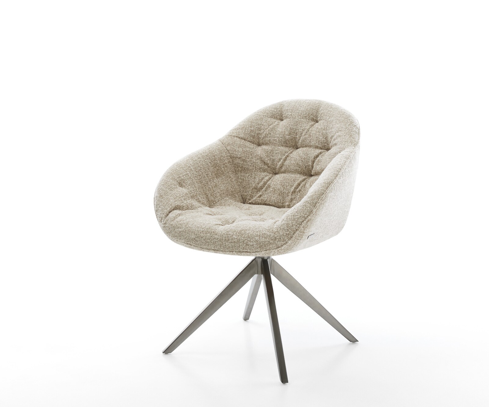 Chaise-pivotante Gaio-Flex tissu tissé doux beige pied croisé large grafiete pivotement sur 360° fonction bascule