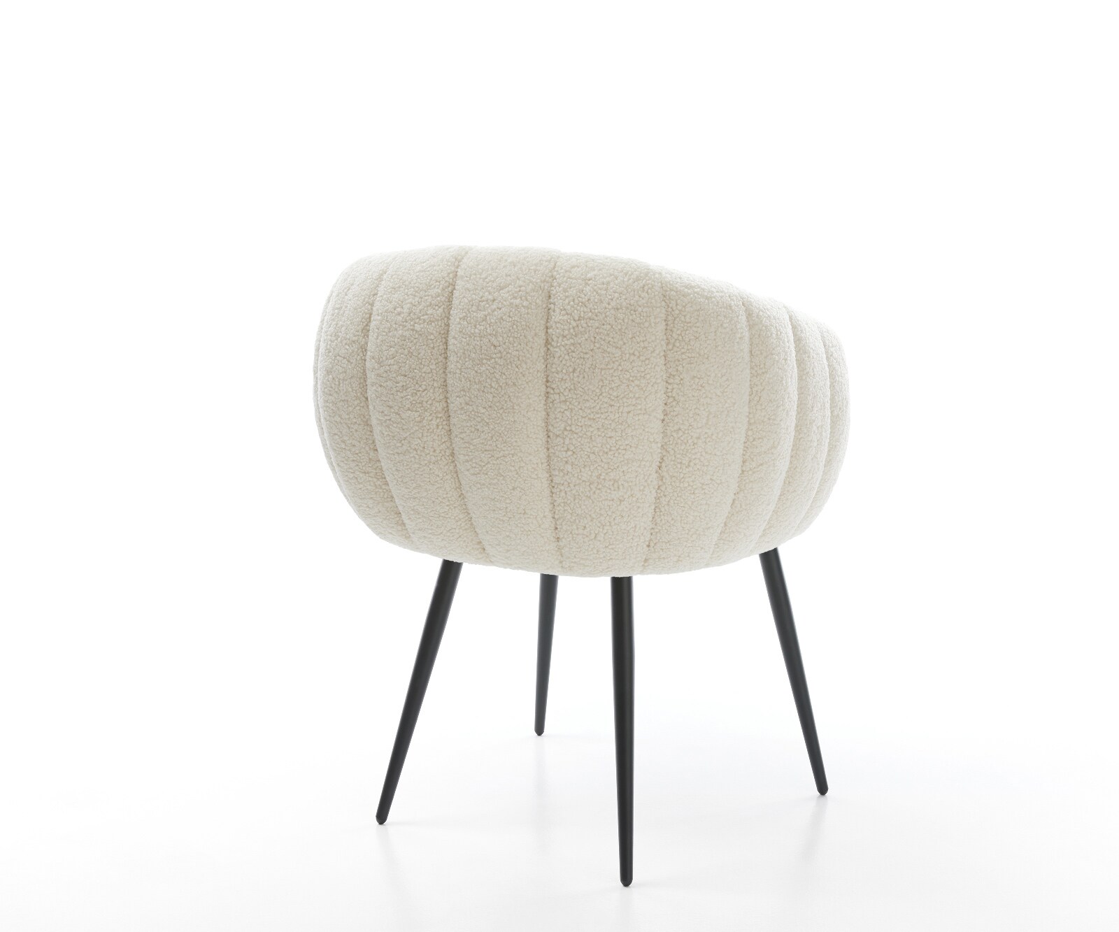 Esszimmerstuhl Jada-Flex Teddystoff Beige 4-Fuß konisch Schwarz Taschenfederkern 4