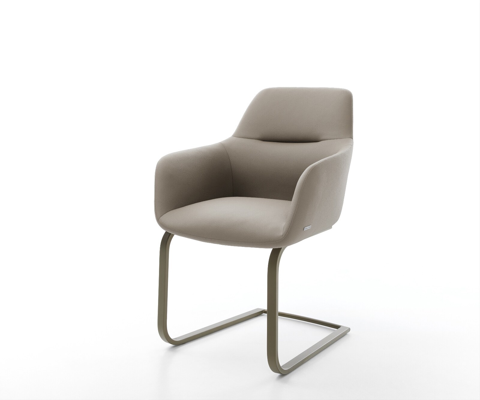 Freischwinger Pejo-Flex Echt-Leder Schlamm Freischwinger flach Effektfinish Titan Taschenfederkern