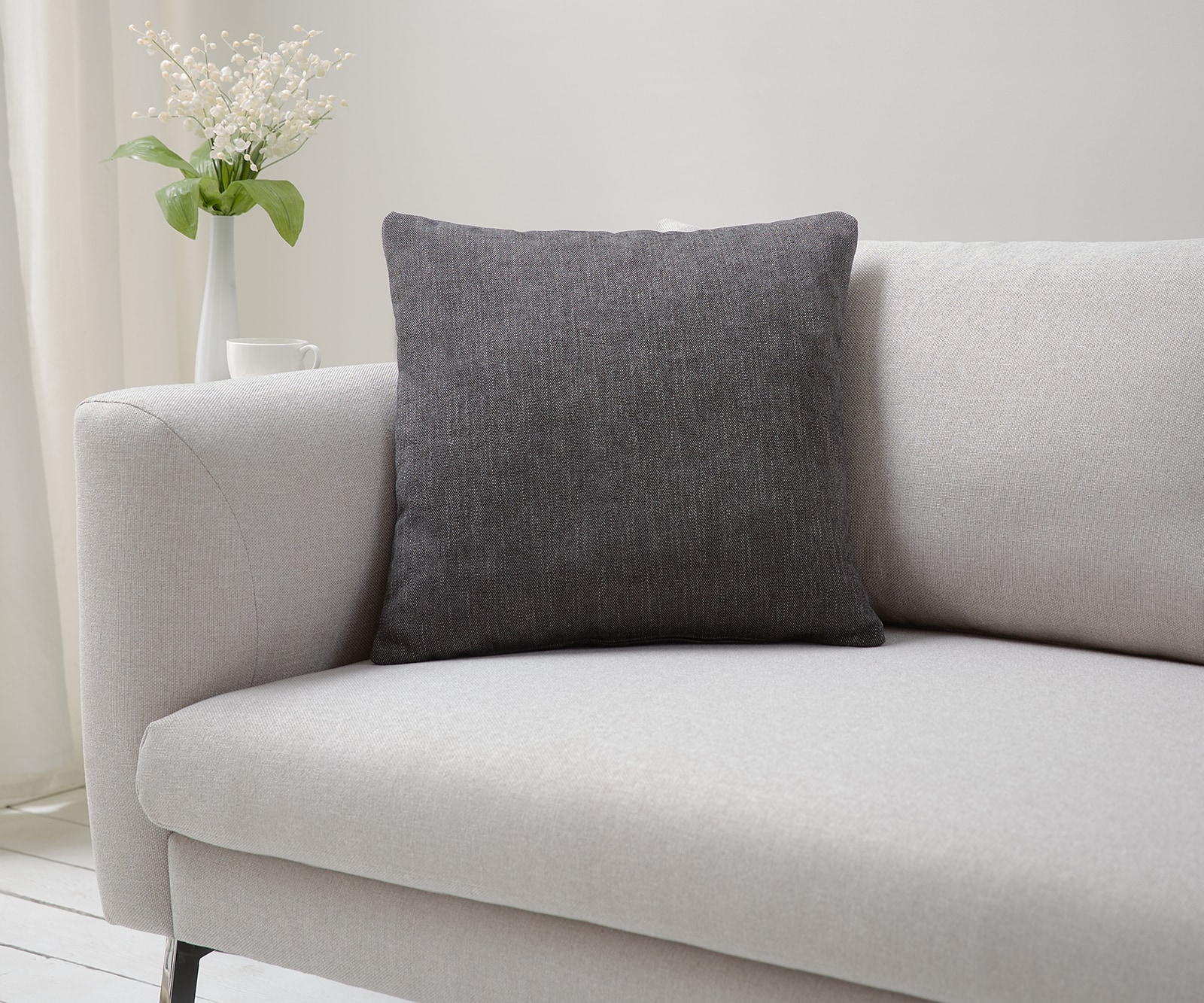 Kissen Dalma Velour Grau 50x50 cm