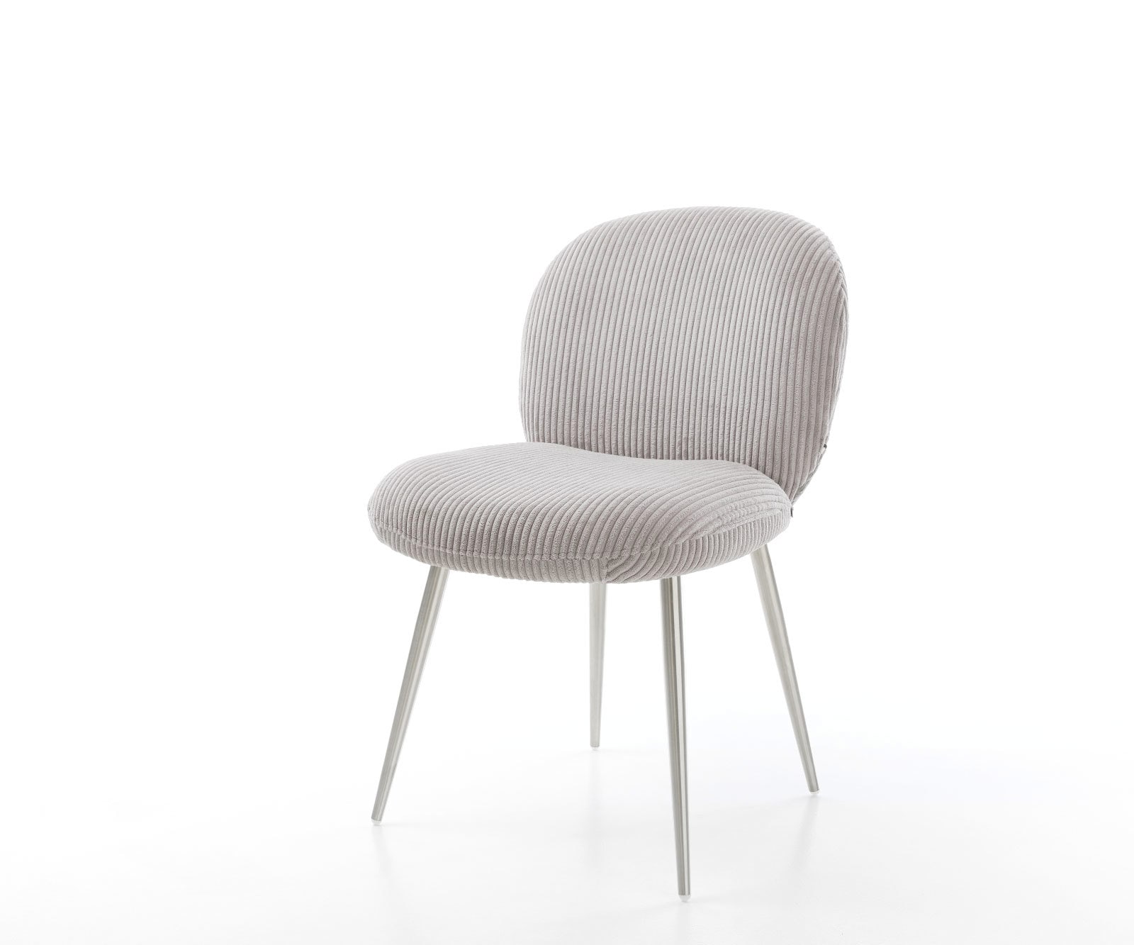 Esszimmerstuhl Nube-Flex Cord Silbergrau 4-Fuß konisch Edelstahl Taschenfederkern Esszimmerstuhl Nube-Flex Cord Silbergrau 4-Fuß konisch Edelstahl Taschenfederkern