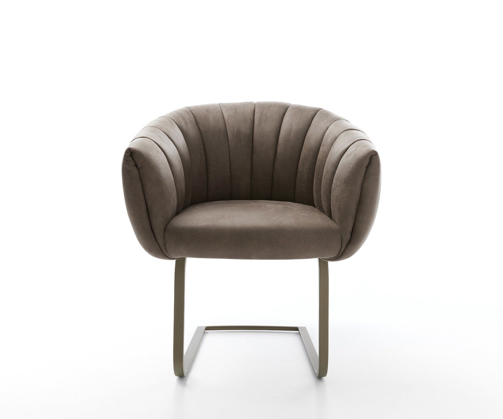 Freischwinger Jada-Flex Mikrofaser Taupe Vintage Freischwinger flach Effektfinish Titan Taschenfederkern 1