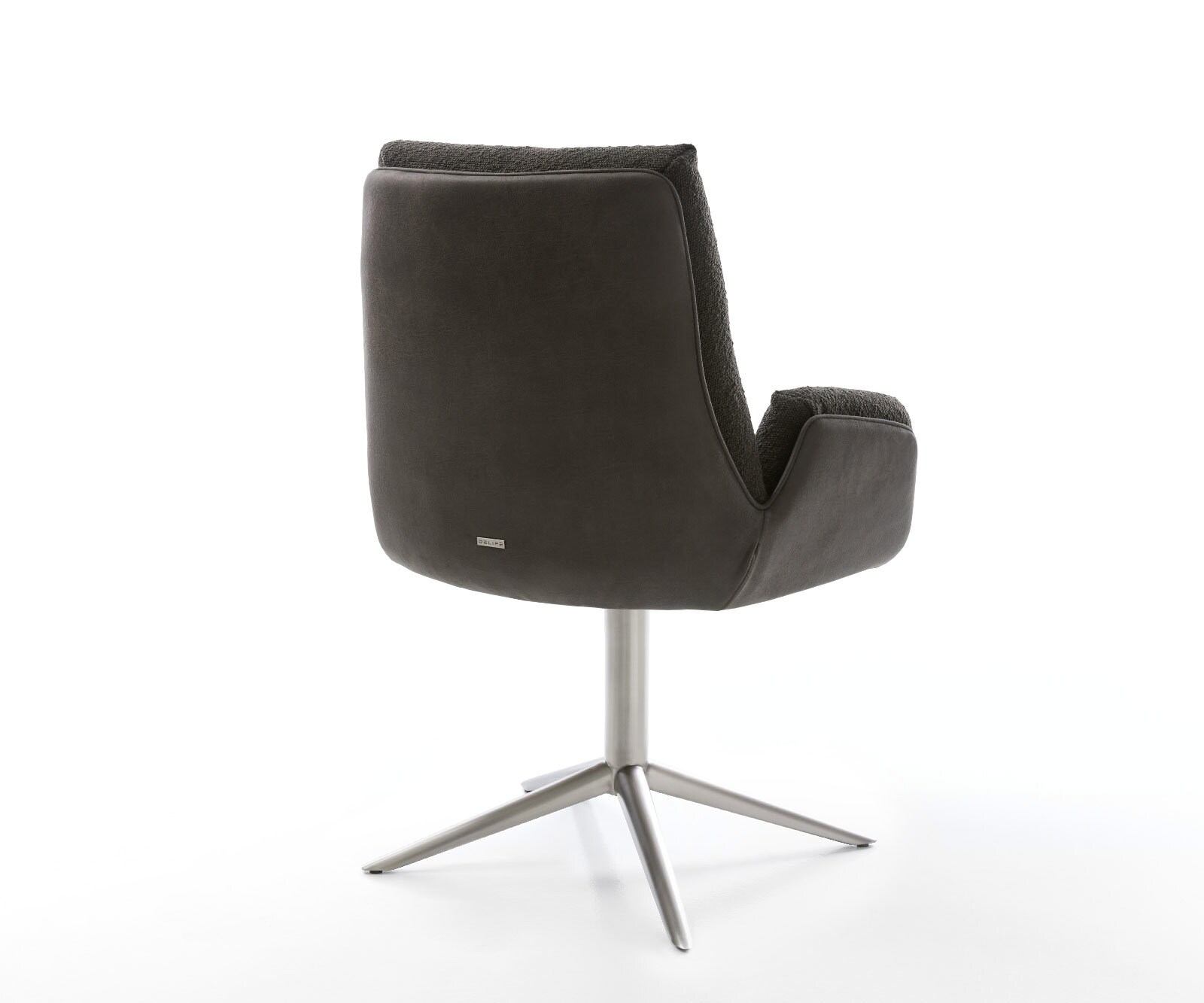Drehstuhl Clea-Flex Materialmix Schwarz Fußkreuz Edelstahl 360° drehbar Wippfunktion 5