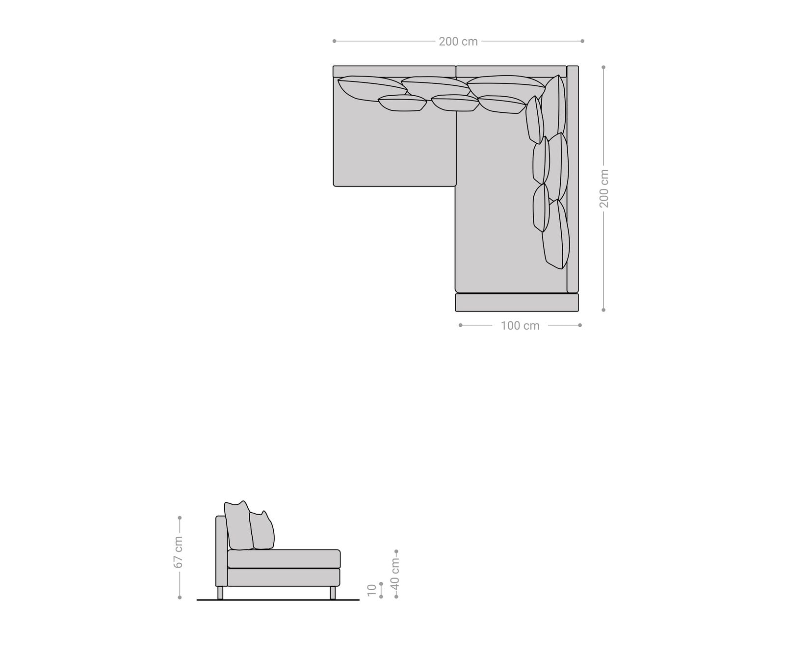 Ecksofa Clovis Hellgrau Strukturstoff Armlehne Ottomane Rechts 5 Ecksofa Clovis Hellgrau Strukturstoff Armlehne Ottomane Rechts 5