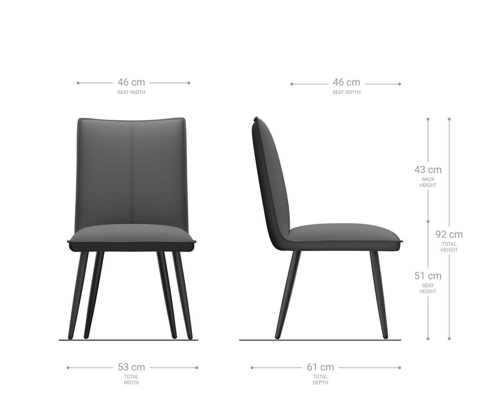 Esszimmerstuhl Lelio-Flex Samt Grau 4-Fuß konisch Schwarz Taschenfederkern 5 Esszimmerstuhl Lelio-Flex Samt Grau 4-Fuß konisch Schwarz Taschenfederkern 5