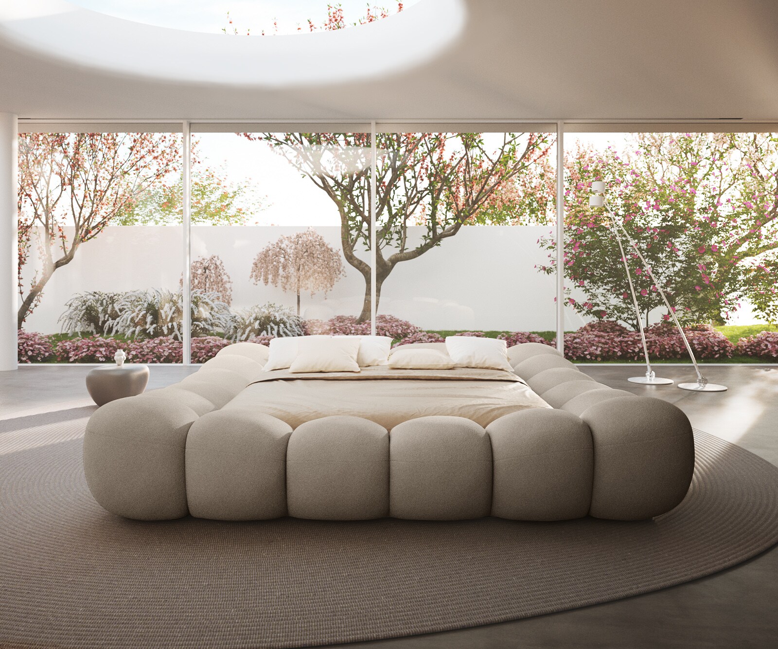 Polsterbettgestell Perlla 180x200 cm Bouclé Taupe 4