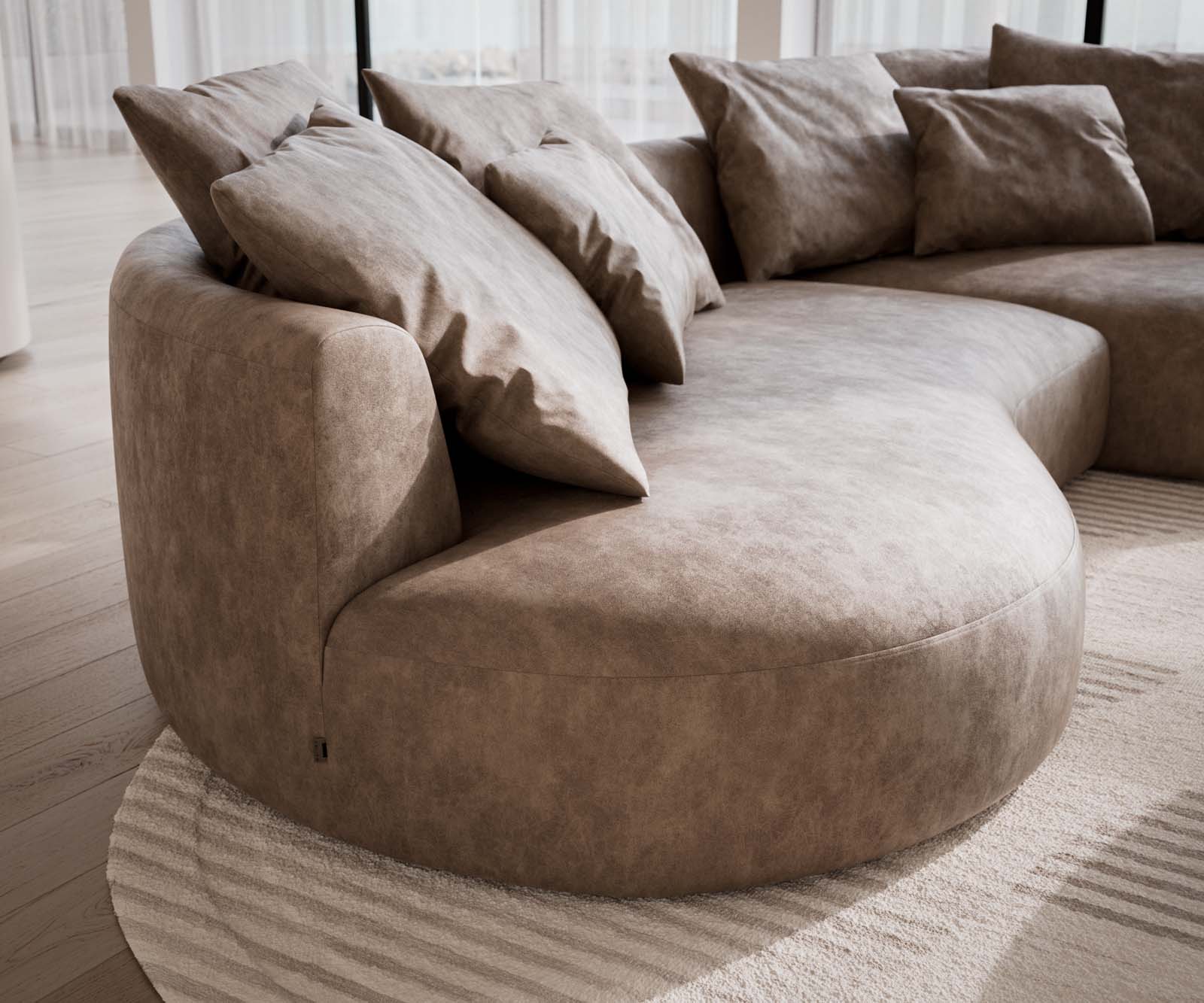 Sofa Edina 330x170 cm  Mikrofaser Taupe Vintage 4