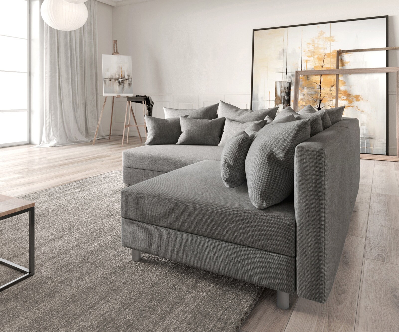 Ecksofa Clovis Grau Flachgewebe Ottomane Links Modulsofa 6 Ecksofa Clovis Grau Flachgewebe Ottomane Links Modulsofa 6