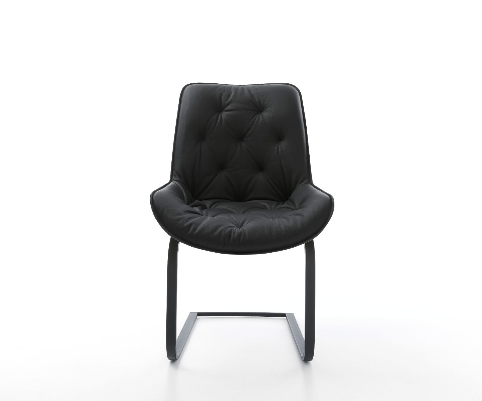 Freischwinger Taimi-Flex Echt-Leder Schwarz Freischwinger flach Schwarz 1