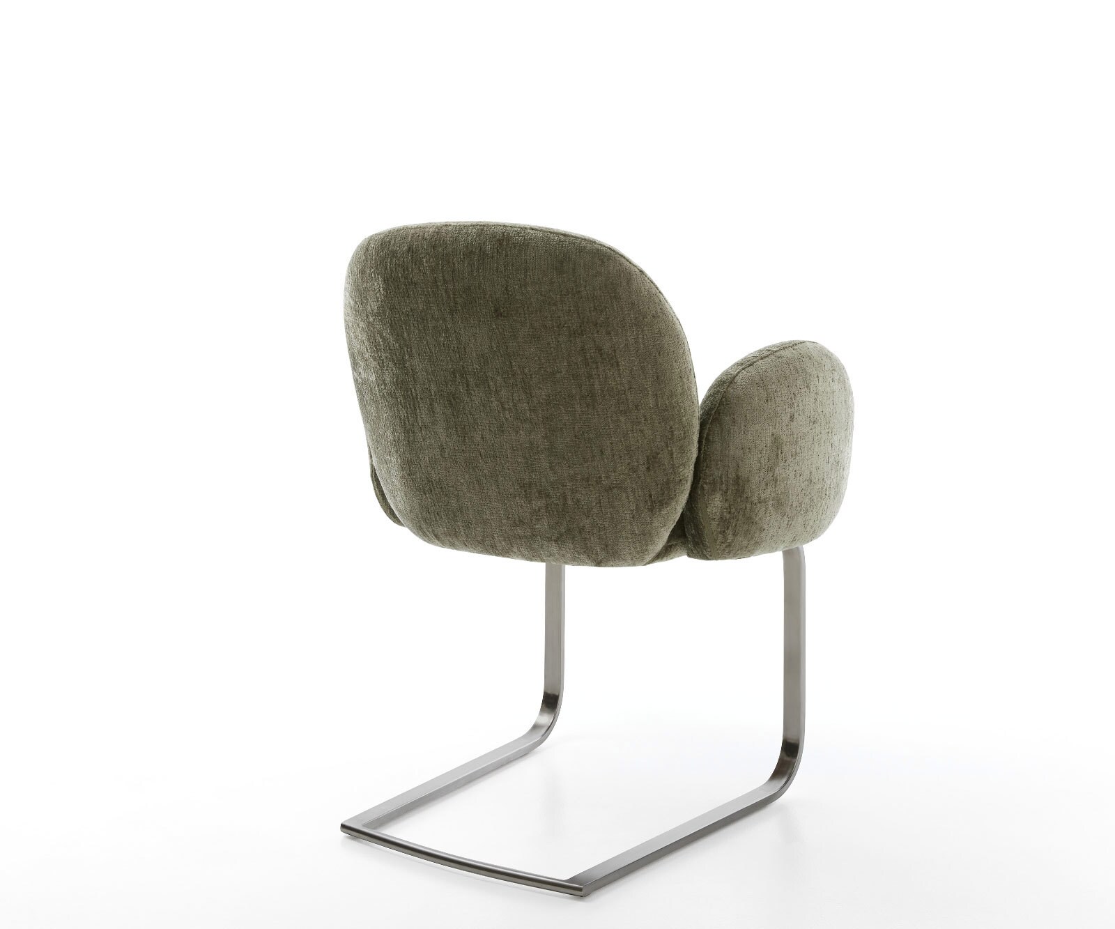 Freischwinger Nube-Flex mit Armlehnen Chenille Olive Freischwinger flach Graphit Taschenfederkern 4