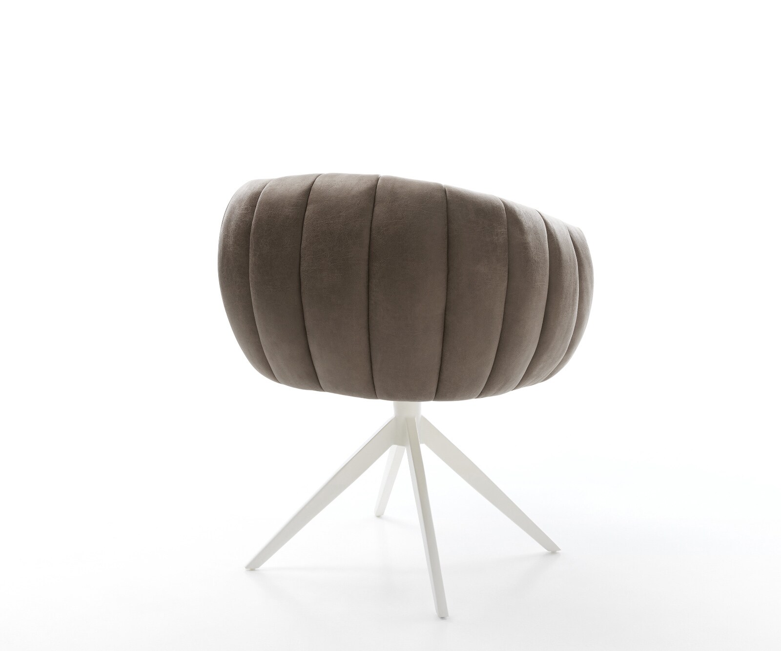 Drehstuhl Jada-Flex Mikrofaser Taupe Vintage Kreuzgestell breit Weiß 360° drehbar Wippfunktion Taschenfederkern 4