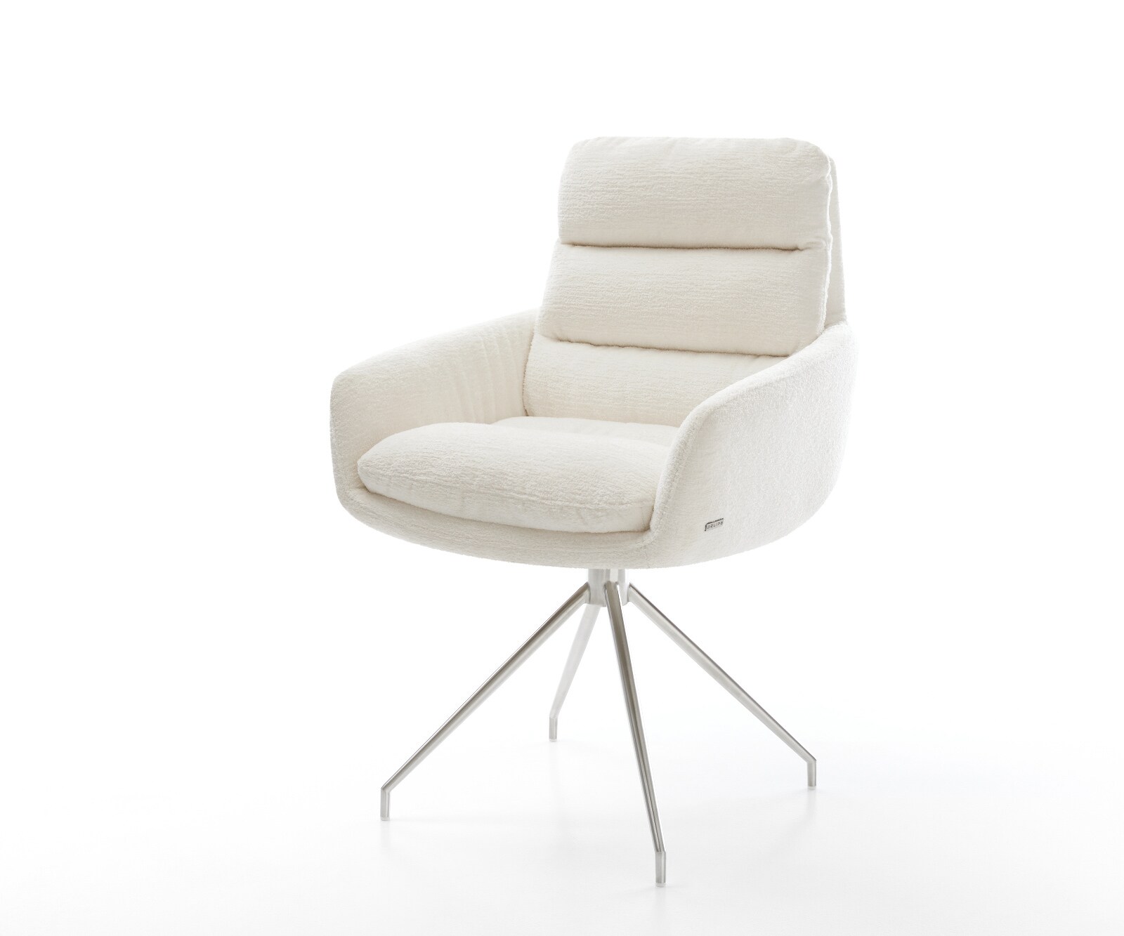 Esszimmerstuhl Abelia-Flex mit Armlehnen Bouclé Soft Beige Kreuzgestell kon günstig online kaufen