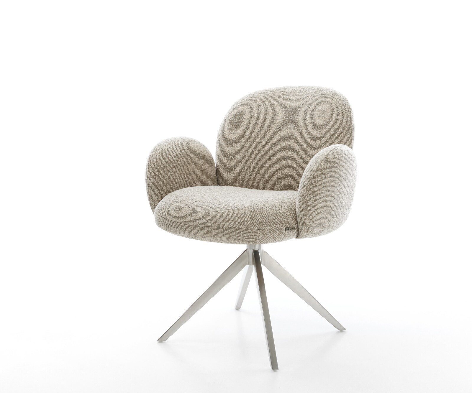 Drehstuhl Nube-Flex mit Armlehnen Webstoff Soft Beige Kreuzgestell breit Ed günstig online kaufen