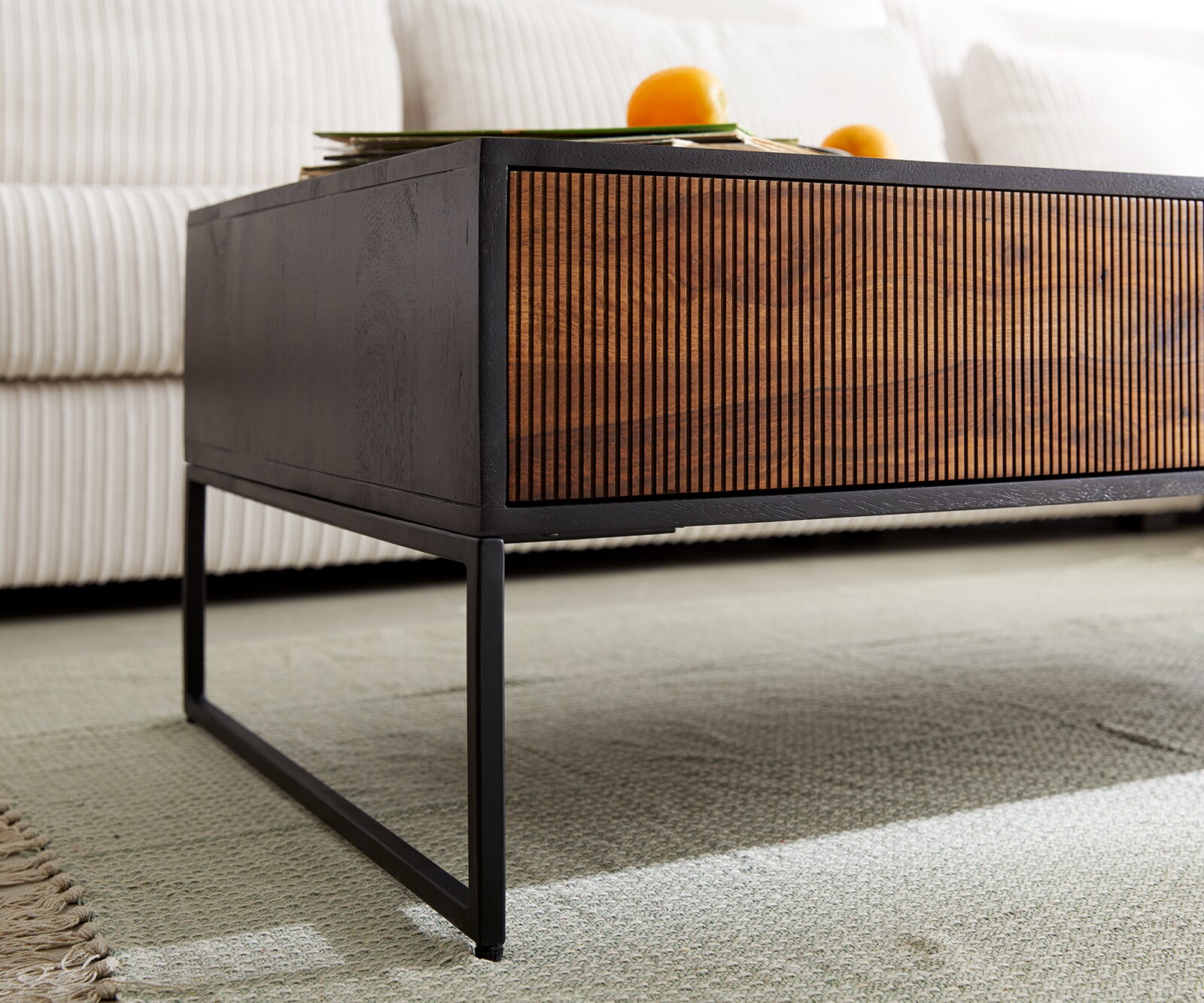 Fuß Kufe schmal 20 cm Metall Schwarz für Kastenmöbel der Tiefe 60 cm (2er Set) 2