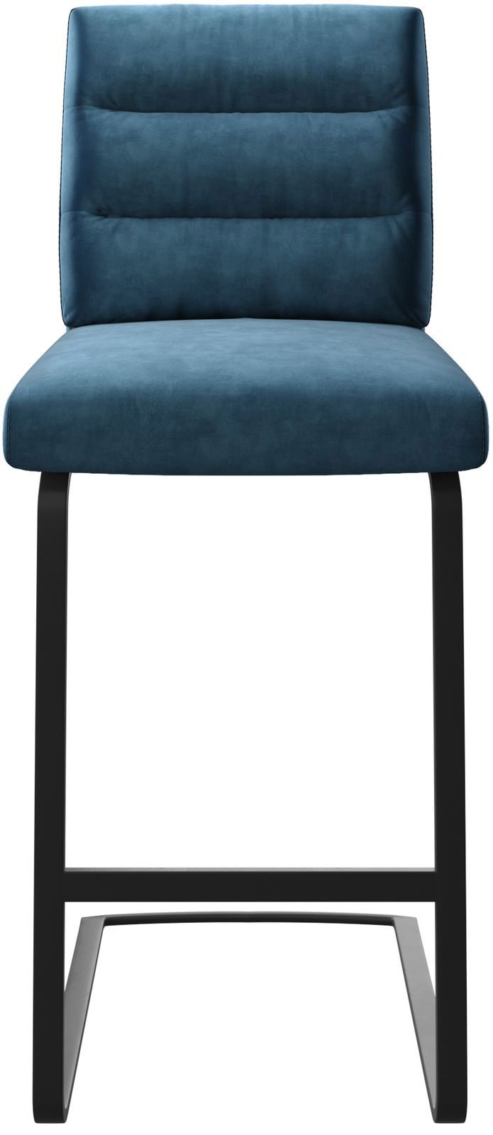 Barstuhl Pela-Flex Samt Blau Freischwinger flach Metall 3 Barstuhl Pela-Flex Samt Blau Freischwinger flach Metall 3