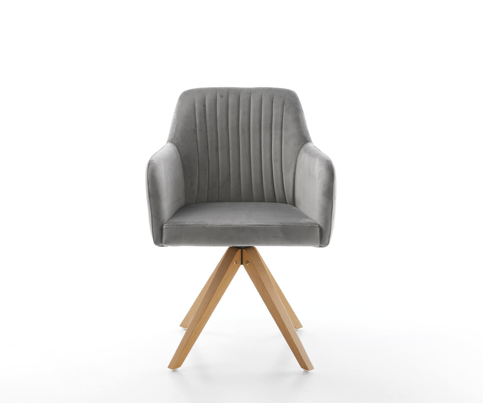 Esszimmerstuhl Greg-Flex Samt Grau Holzgestell kantig Natur Taschenfederkern 1 Esszimmerstuhl Greg-Flex Samt Grau Holzgestell kantig Natur Taschenfederkern 1