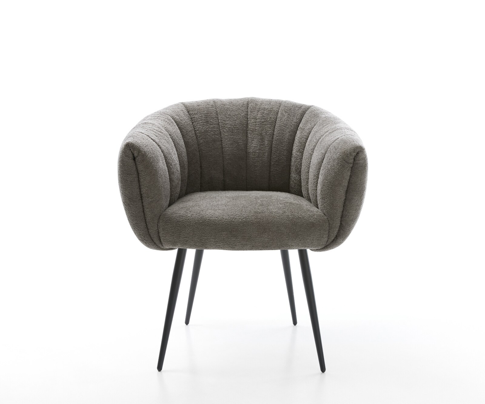 Esszimmerstuhl Jada-Flex Bouclé Soft Schlamm 4-Fuß konisch Schwarz Taschenfederkern 1