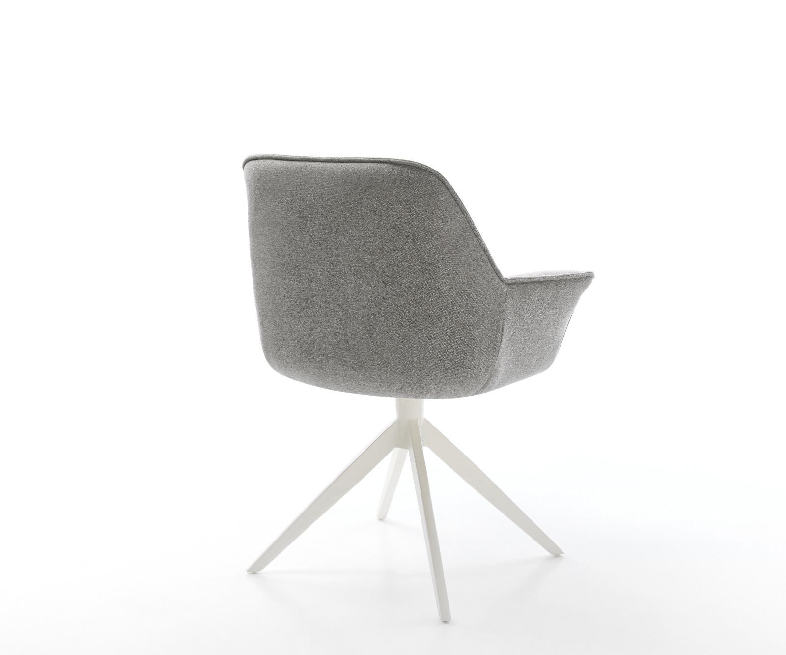 Drehstuhl Keila-Flex mit Armlehnen Strukturstoff Soft Grau Kreuzgestell breit Weiß 360° drehbar Wippfunktion 5