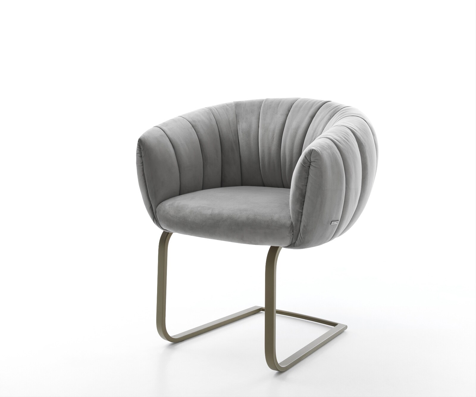 Freischwinger Jada-Flex Samt Grau Freischwinger flach Effektfinish Titan Taschenfederkern