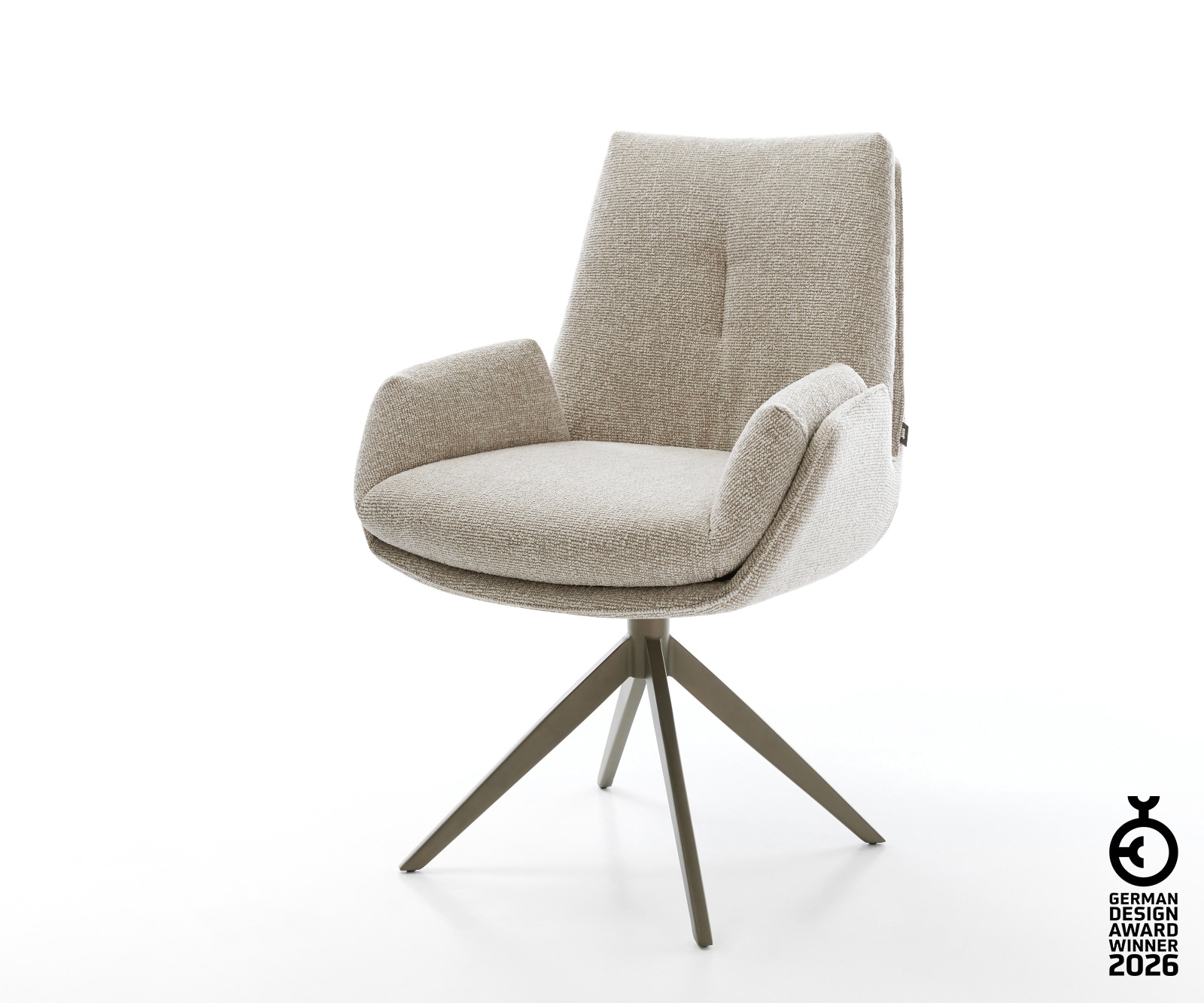 Drehstuhl Clea-Flex Webstoff Soft Beige Kreuzgestell breit Effektfinish Tit günstig online kaufen